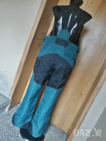 Columbia Тюркоазено-черен Унисекс зимен тънък ски гащеризон с презрамки Л, снимка 5 - Спортни екипи - 35088689