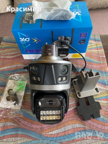 Wi-Fi Smart Камера 360° с Троен Обектив и AI Засичане на Движение 📹🔒, снимка 1