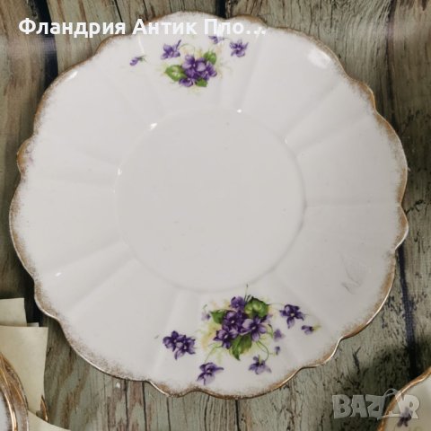 Десертен сервиз - Виолетки , снимка 3 - Чинии - 43423617