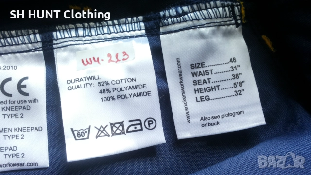 Snickers 3312 DuraTwill Work Trousers размер 46 / S - M работен панталон W4-213, снимка 17 - Панталони - 51966826