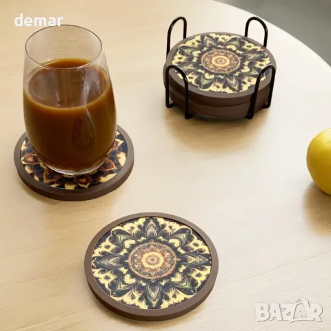 Абсорбиращи подложки за напитки с държач - 6 броя, силиконови подложки с мека филцова вложка, снимка 5 - Други стоки за дома - 49096626
