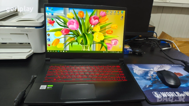 Геймърски 15.6” IPS 144Hz Лаптоп MSI с Intel i7 / GTX 1660Ti / 16Gb RAM / SSD 1Tb