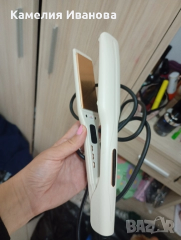 Керамична Преса за коса-с 10 нива ,тример за вежди,машинка за маникюр и педикюр, снимка 2 - Преси за коса - 51497952