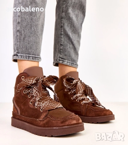 Дамски високи маратонки с дебели връзки от Klevis, снимка 5 - Маратонки - 52425560