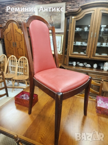 Столове от тиково дърво и кожа., снимка 4 - Столове - 51653066