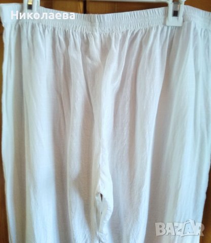  Бял сатениран панталон,L, снимка 2 - Панталони - 37024056
