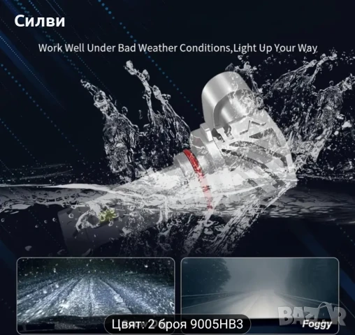 2бр. ЛЕД Крушки за фарове ХБ3 9005 HB3 LED крушка за фар 12v 6500k 60w 18000L, снимка 8 - Аксесоари и консумативи - 50656450