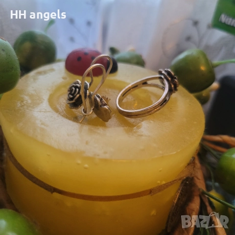 Сребърен комплект, снимка 5 - Колиета, медальони, синджири - 51544003