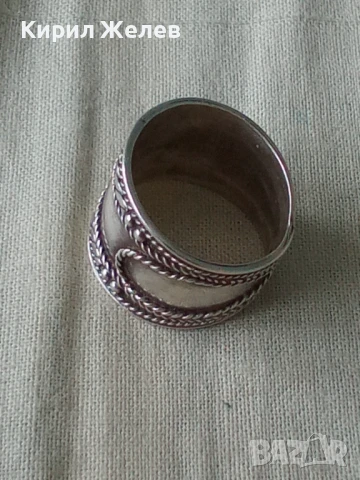 СТАРИНЕН РЕТРО АРТ ОРНАМЕНТИРАН СРЕБЪРЕН ПРЪСТЕН СРЕБРО ВИСОКА ПРОБА МАЙСТОРСКО БИЖУ 34933, снимка 13 - Антикварни и старинни предмети - 50354739
