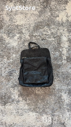 Стилна дамска раница от естествена кожа – черна, многофункционална, снимка 7 - Раници - 53048282