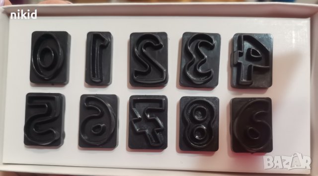 Сет цифри числа резци печати за декорация сладки тесто фондан и др.