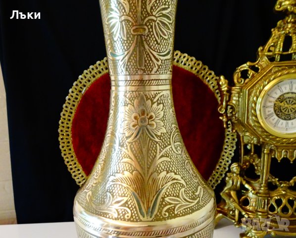 Бронзова ваза 36 см.,клетъчен емайл. , снимка 4 - Вази - 37654544