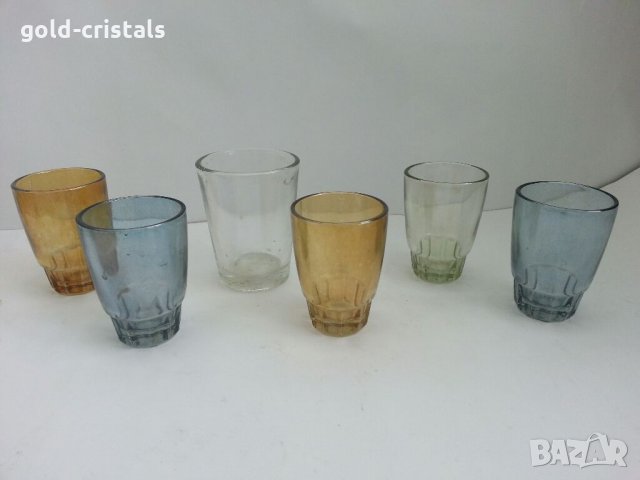 Стъклени чаши чашки цветно стъкло, снимка 5 - Антикварни и старинни предмети - 32227826