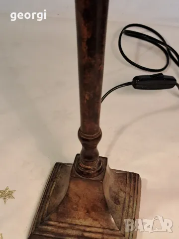 лампа с бронзов пиедестал 23/6, снимка 7 - Настолни лампи - 49663415