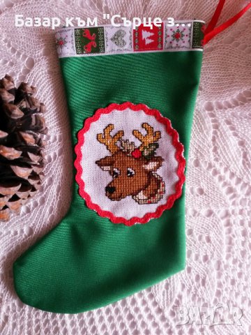 Коледни бродерии с котки, кучета, шевици, зимни пейзажи, чорап - 2, снимка 8 - Гоблени - 43067088