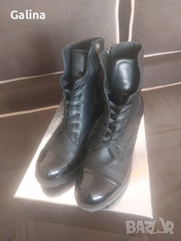 Български Боти кубинки на дебел ток, снимка 3 - Дамски боти - 39624239