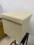 Бяла пухеста табуретка, снимка 2