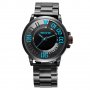Масивен мъжки часовник, черен със синьо, снимка 1 - Мъжки - 28315363