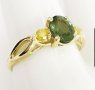 Дизайнерски женски златен пръстен със сапфир и диаманти, снимка 1 - Пръстени - 40543020