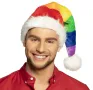Коледна шапка Rainbow, многоцветна, топла коледна шапка на Дядо Коледа, унисекс, снимка 1