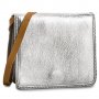 ПРОМО 🍊 CLARKS 🍊 Малка дамска чанта от ест. кожа и велур с метален ефект нова с етикети, снимка 9