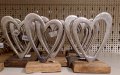 Подарък за Св.Валентин Сърце от кован метал с дървена основа, снимка 3