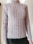 Ръчно плетен пуловер с аранови елементи, снимка 1