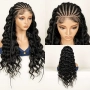 Екзотична черна синтетична перука с пълзящи плитки и къдрава дължина 70 см - Lace Front 13x6, снимка 1