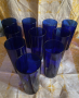 Винтидж кобалтово синьо стъкло чаши