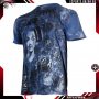 Мъжка тениска AFFLICTION Bamboo Geisha Stare Dark Blue Wash S Small, снимка 1 - Тениски - 25983589