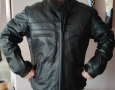 Ново Кожено яке Motomall черно телешки бокс мотор моторджийско Хл/2Хл, снимка 1