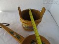 Красиви дървени, рисувани лъжица с дръжка и съд - каче, снимка 4