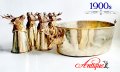 Античен сет чаши с еленска глава и купа от Бронз-Месинг за Хижари или Ловци, снимка 4