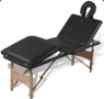 четирисекторна дървена козметична масажна кушетка четирисекционна черен цвят, снимка 1