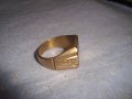 СТАР ПОЗЛАТЕН БРОНЗОВ РЕТРО АРТ ДЕКО ПРЪСТЕН с ПЕЧАТИ 18К 750 за КОЛЕКЦИЯ МАЙСТОРСКА ИЗРАБОТКА 24253, снимка 3