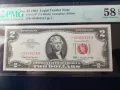 САЩ 2 долара 1963 г PMG 58 банкнота със звезда и червен печат, снимка 1