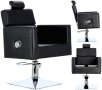 Хидравличен фризьорски стол за фризьорски салон Dylan Barberking Z-LZY-1077A-BLACK-BEZPODN, снимка 1