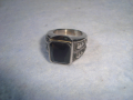 СРЕБРИСТ ОРНАМЕНТИРАН ОКСИДИРАНА БЛАГОРОДНА НЕРЪЖДАЕМА СТОМАНА ПРЪСТЕН с ФАСЕТИРАН ЧЕРЕН ОНИКС 6328, снимка 7