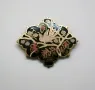 Винтидж дамска брошка феникс, клетъчен емайл върху медна основа, снимка 5