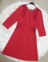 РАЗКОШНА червена кукленска рокля с дантела на рамене и при талията , снимка 1 - Рокли - 42983513
