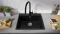 Черна Кухненска Мивка от гранит модел Рига 60 XL 580 x 500 мм, снимка 5