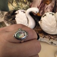 Авторски сребърен пръстен с кралски седеф