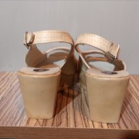 Нови кожени сандали 37-38 номер бежови български обувки, снимка 6 - Сандали - 29021801