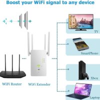 WiFi Range Extender, до 1200Mbps, 2,4 & 5GHz двулентов WiFi ретранслатор WiFi усилвател на сигнала с, снимка 6 - Друга електроника - 43997945