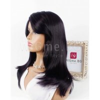 Дълга тъмнолилава перука с асиметричен бретон Сабрина, снимка 2 - Аксесоари за коса - 33640896