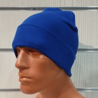 Нова мъжка зимна шапка с подгъв в син цвят, снимка 13 - Шапки - 39325482
