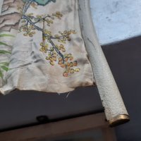 Стара китайска висяща картина върху коприна, снимка 5 - Антикварни и старинни предмети - 39121382