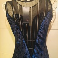 Дамска рокля в тъмно синьо с тюл Размер М, снимка 7 - Рокли - 27780537