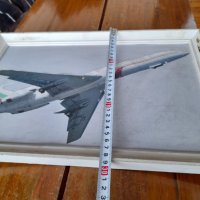 Стара картина,ситопечат,снимка Самолет, снимка 3 - Други ценни предмети - 43255448