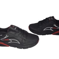 Водоустойчиви мъжки маратонки в черен цвят с червено, снимка 3 - Маратонки - 43268991